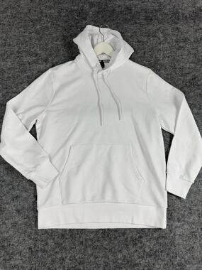 11 DEGREES ELEVEN Hoodie Mens XS White Oversized Sweatshirt Pullover N132